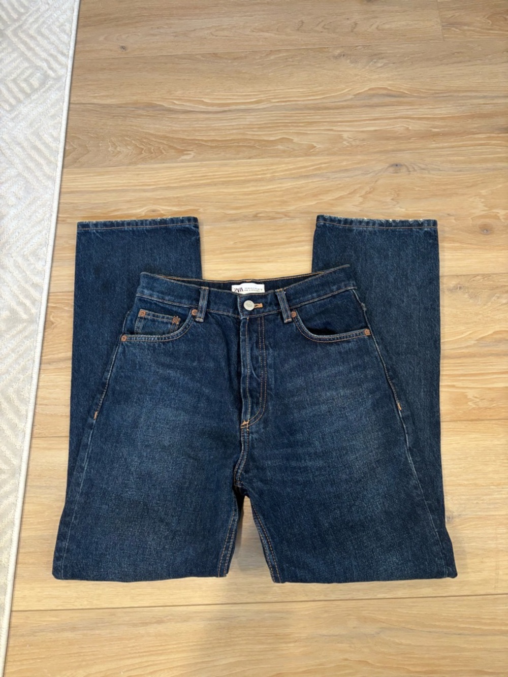 Zara High-Waisted Straight Leg Jeans